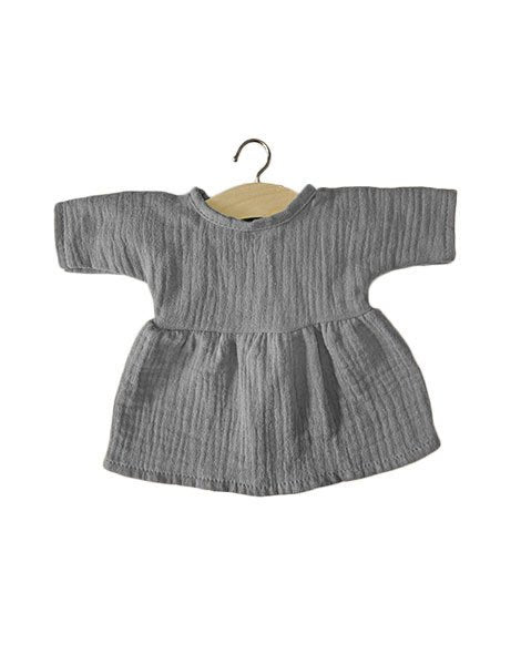 Faustine Cotton  Dress - Gray Doll Clothing Minikane   