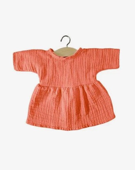 Papaya double gauze cotton Faustine dress Doll Clothing Minikane   