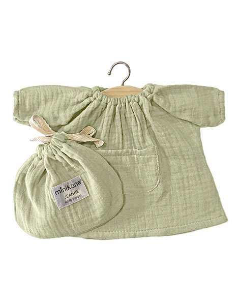 Jeanne double gauze cotton dress Pistachio Doll Clothing Minikane   