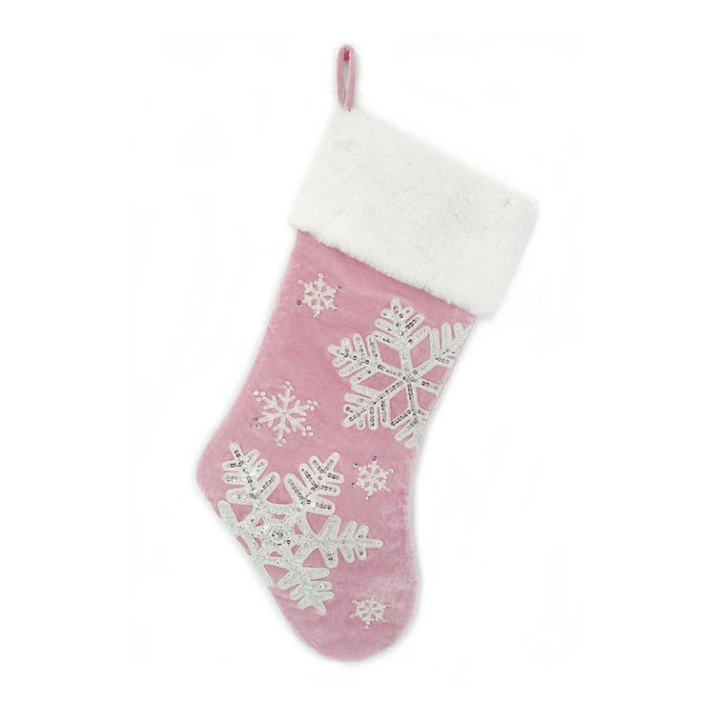 DUSTY ROSE SNOWFLAKE STOCKING Stocking MON AMI   