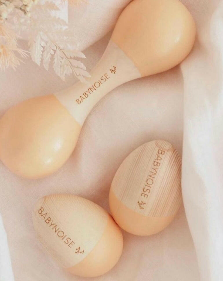 Duo Egg Musical Shakers Musical Toys Babynoise Peach  