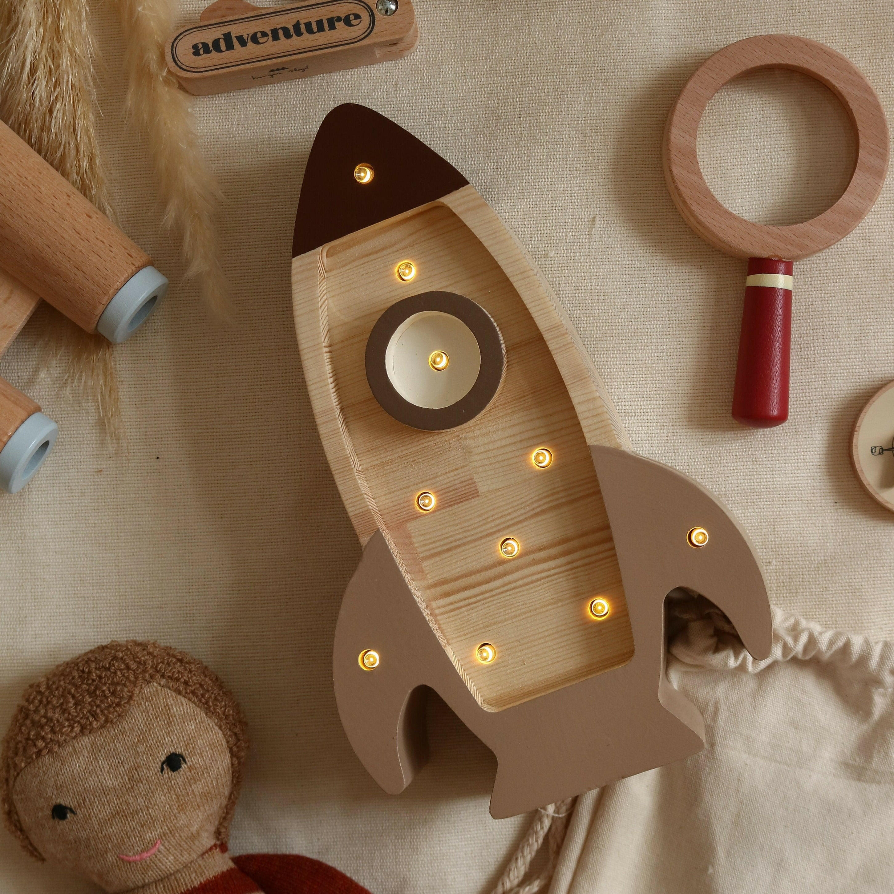 Little Lights Mini Rocket Ship Lamp Baby & Toddler Little Lights US   