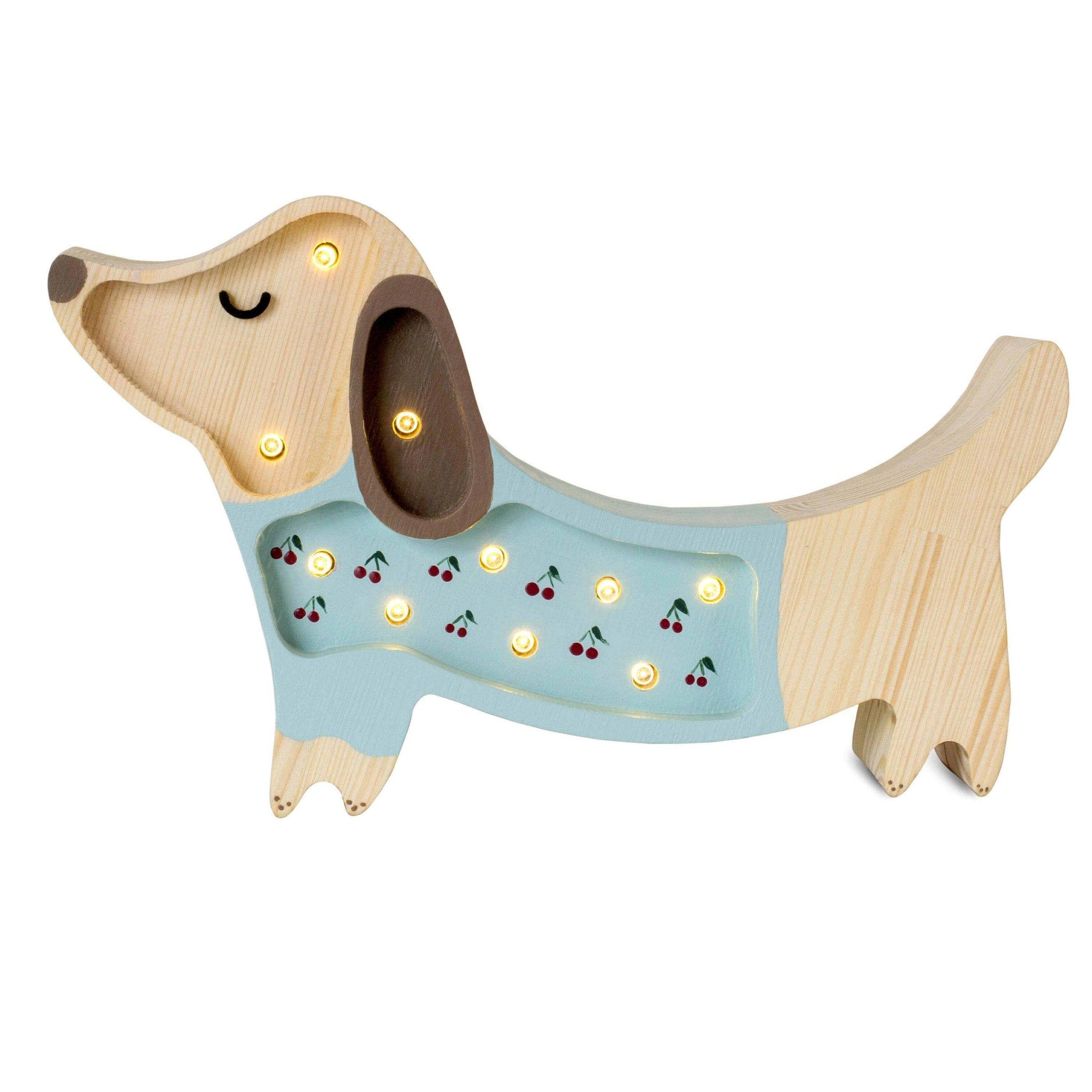 Little Lights Mini Puppy Lamp Baby & Toddler Little Lights US Cherries On Blue  