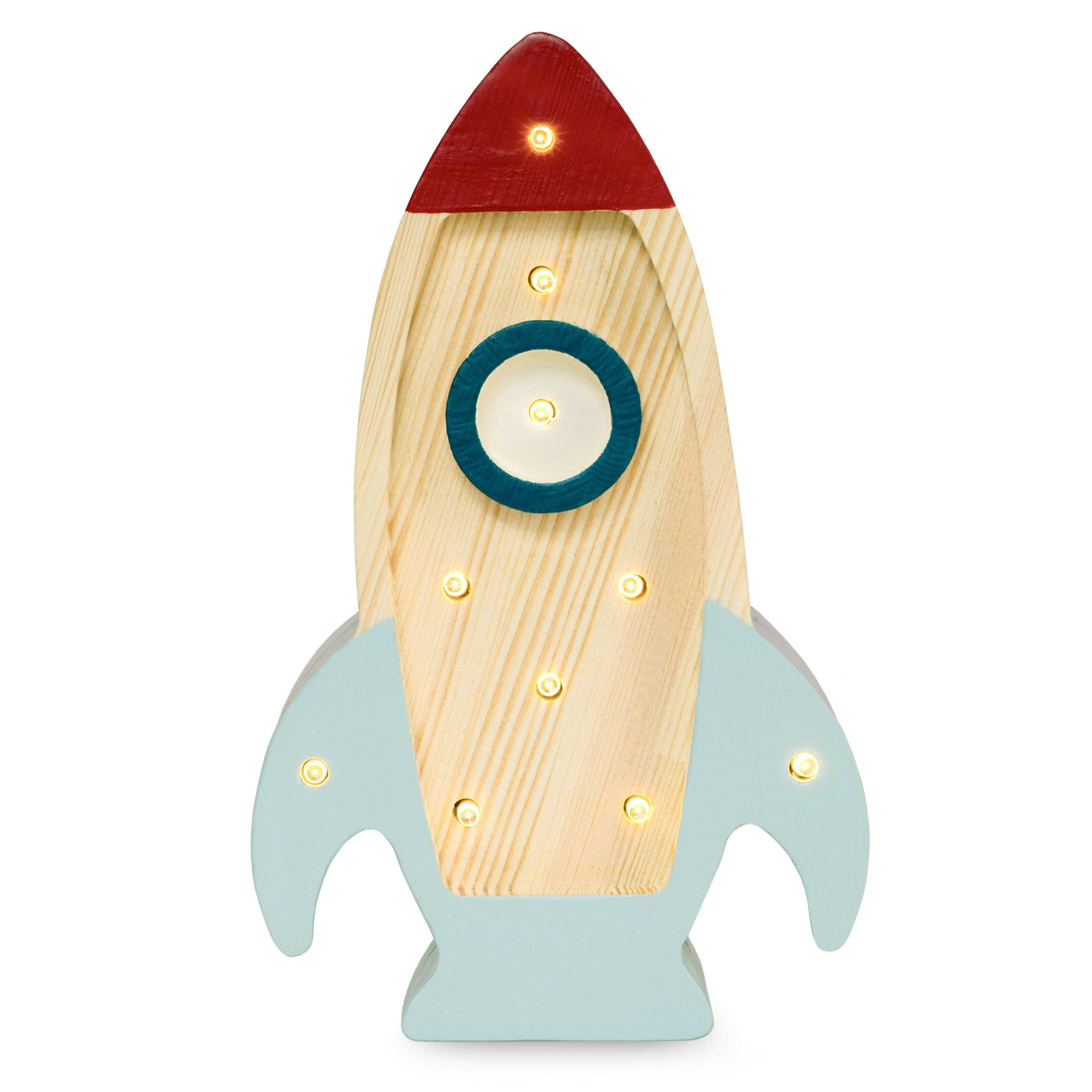 Little Lights Mini Rocket Ship Lamp Baby & Toddler Little Lights US Wood  