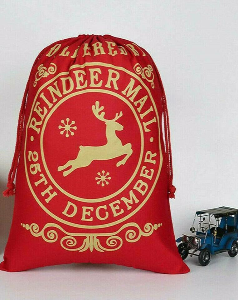 Reindeer Mail Large Santa Sack with Drawstring Christmas New Castle Classics   