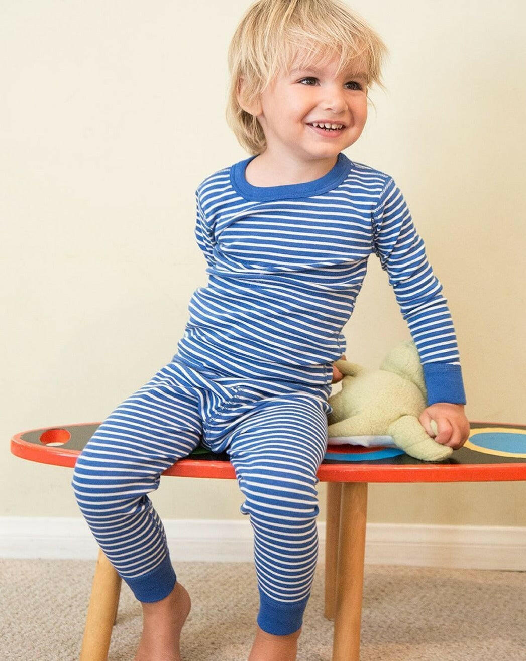 Organic Long Sleeve Pajamas Blue/Gray Pajamas Skylar Luna   