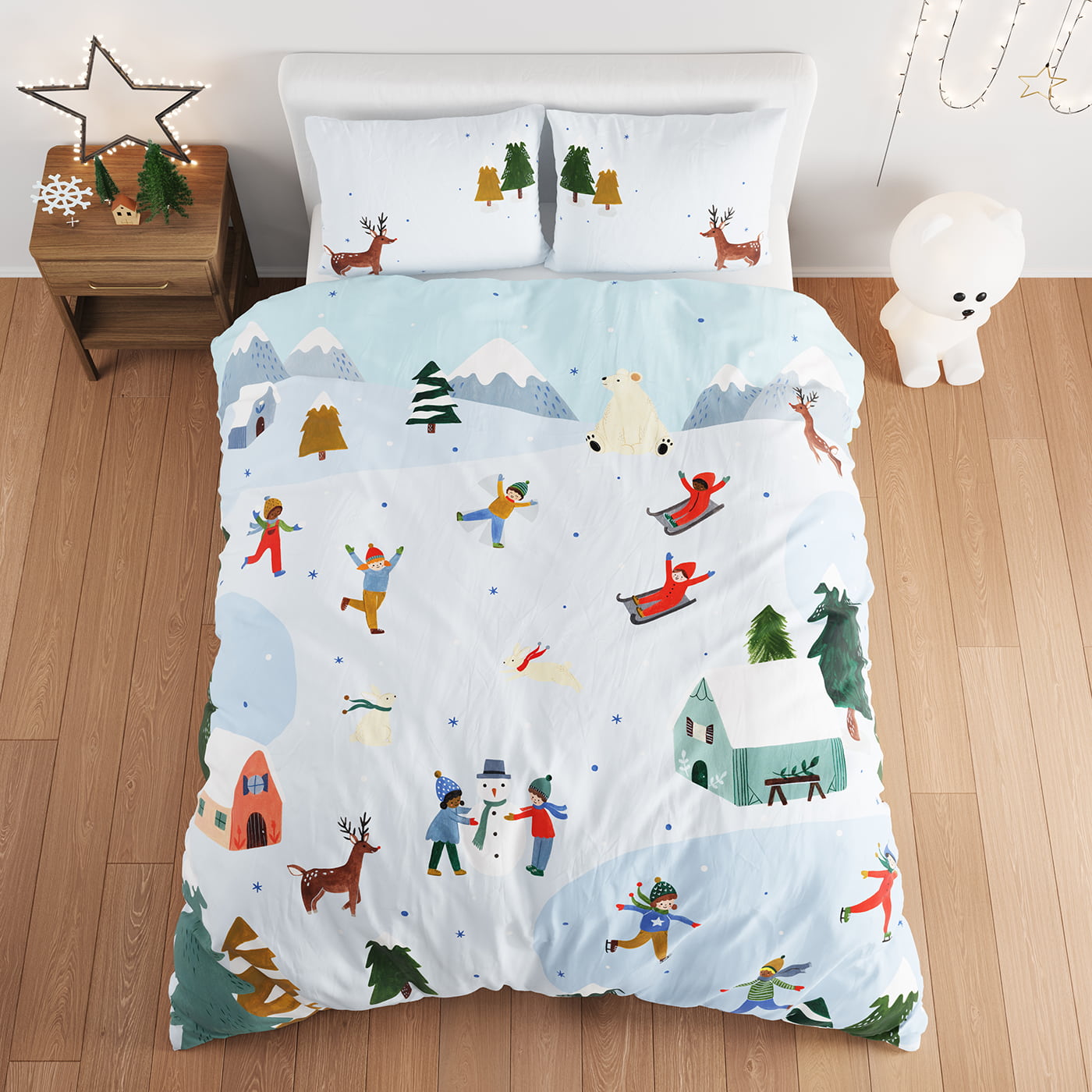 Snowy Day Duvet & Pillowcase Big Kid Bedding Rookie Humans   