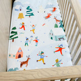 Snowy Day Standard Size Crib Sheet