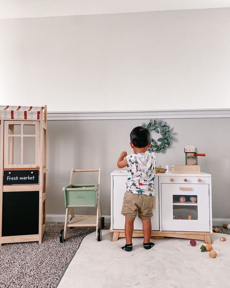Solid Wood Toddler Play Kitchen