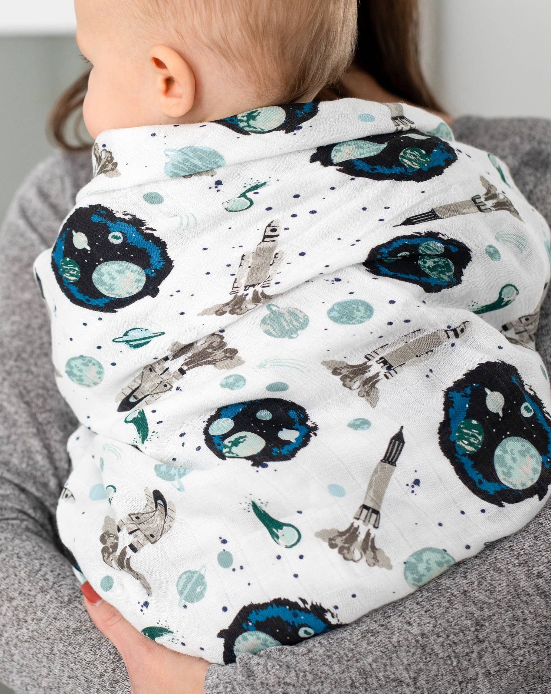 Space Muslin Single Swaddle Blanket Baby Essentials Bebe Au Lait   