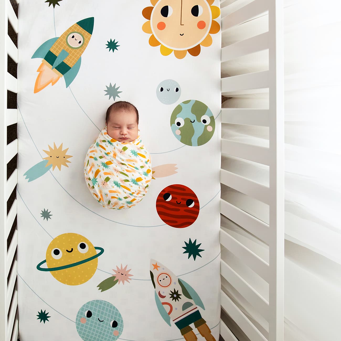 Space Explorer Standard Size Crib Sheet Crib sheets Rookie Humans   