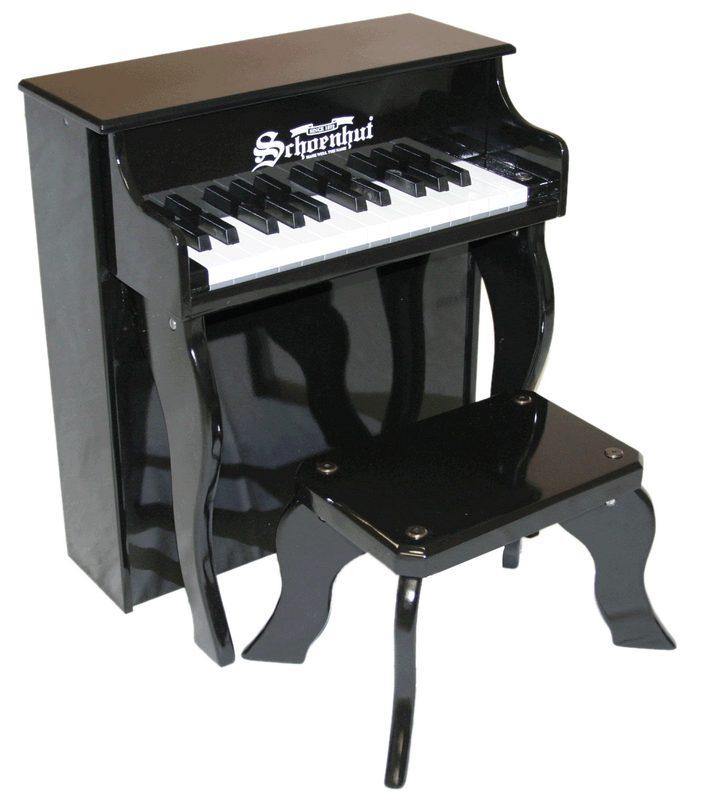 Traditional Spinet Piano 25-Key Musical Toys Schoenhut Black  