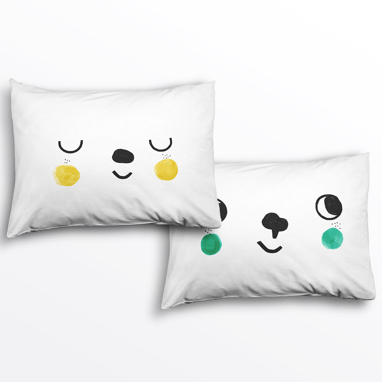 2-pack Happy Faces Standard Size Pillowcases Pillowcase Rookie Humans   