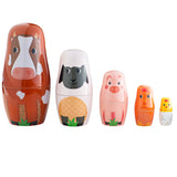 Farm Animal Russian Dolls by Bigjigs Toys US