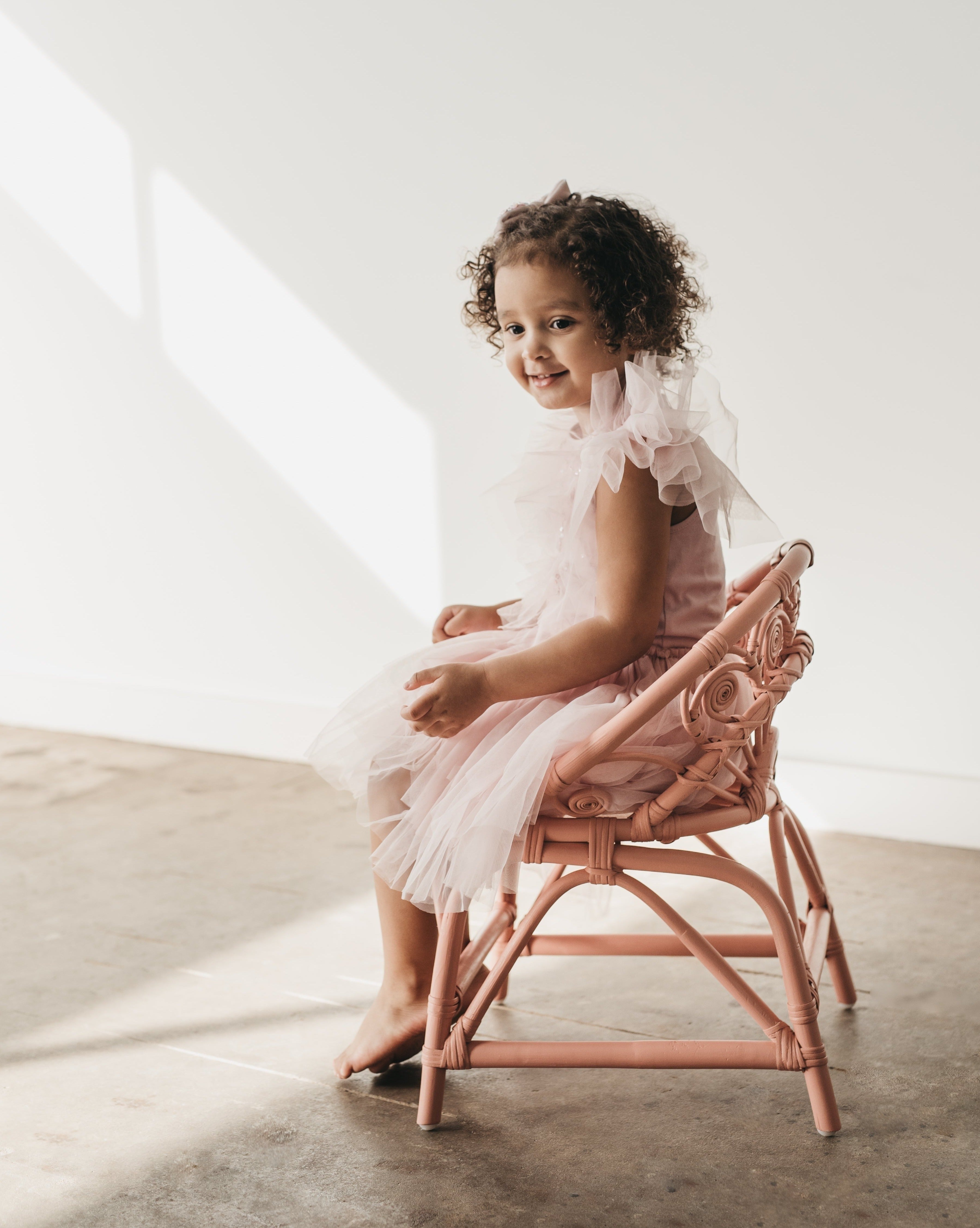 Dahlia Rattan Kids Chair Furniture Ellie & Becks Co.   