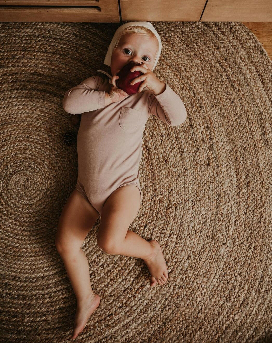 Long-Sleeve Organic Baby Onesie - Antique Rose Clothing The Simple Folk   