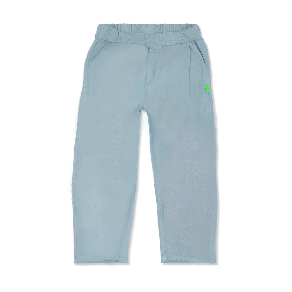 MC Slate Blue Kid Linen Pant pants Mon Coeur 2Y Slate Blue 