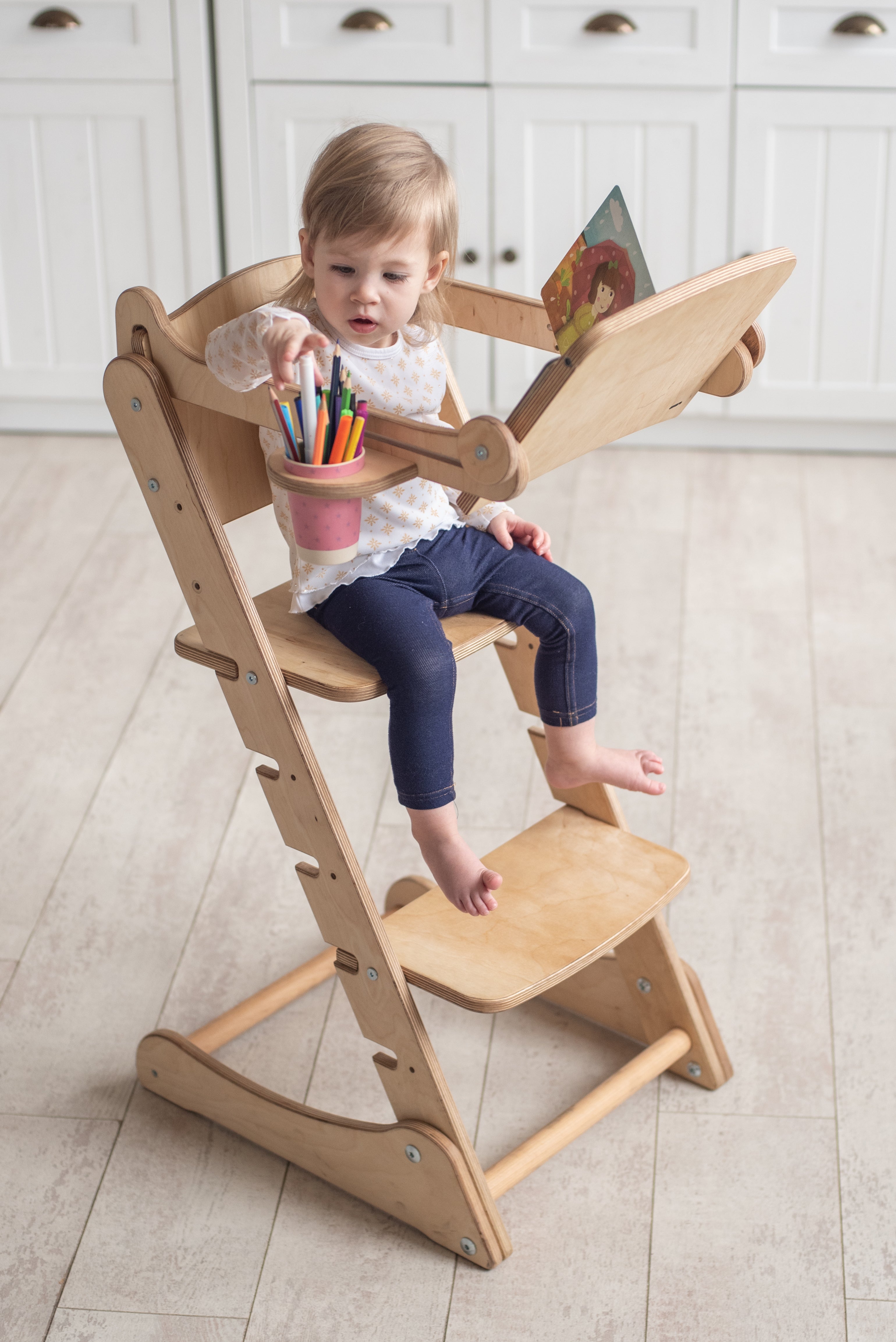 Growing Chair for Babies – Kitchen Helper Tower - Chocolate Growing chairs Goodevas Beige  