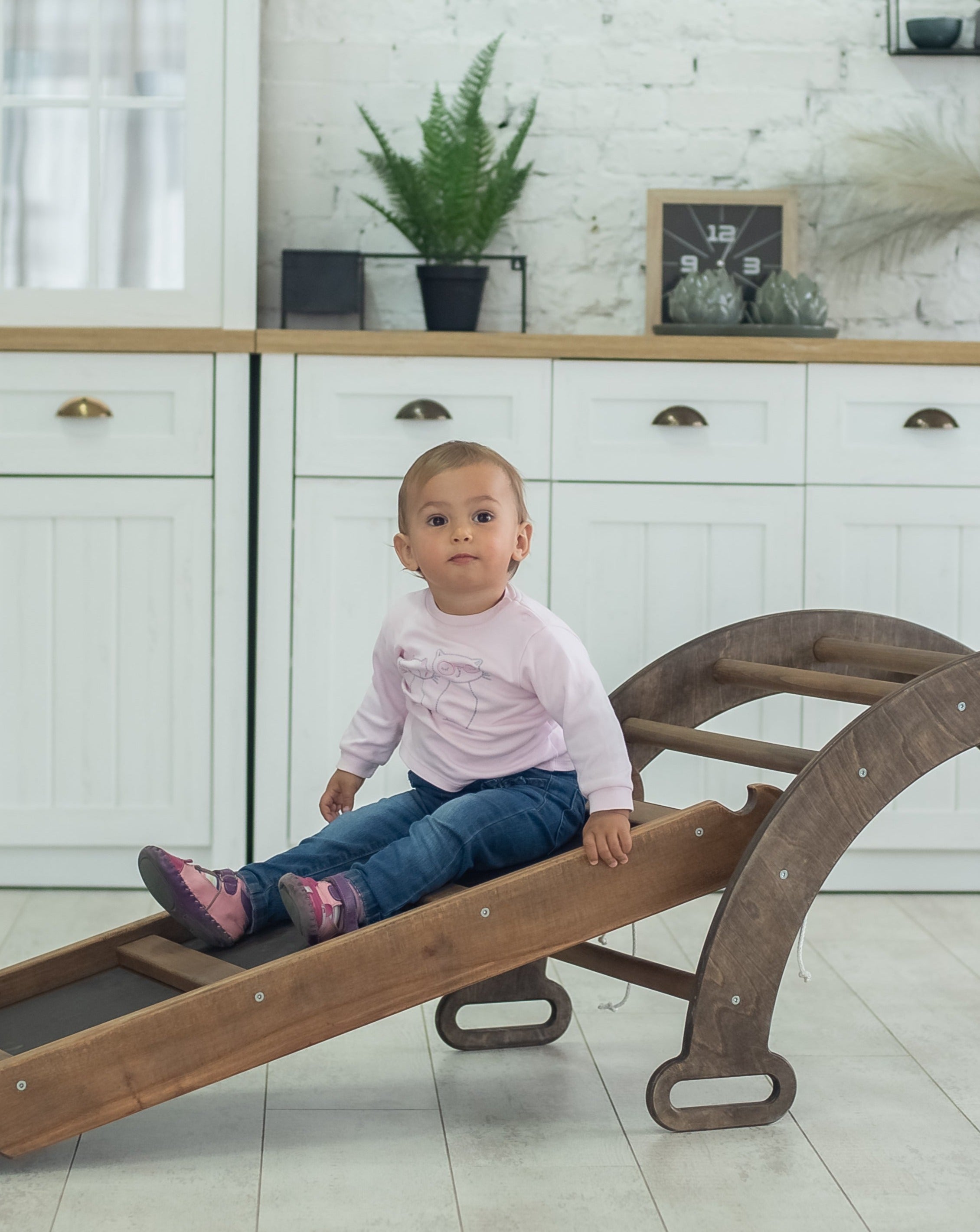 2in1 Montessori Arch Set: Climbing Arch/Rocker Balance + Slide Board/Climbing Ramp 2in1 Playsets Goodevas   