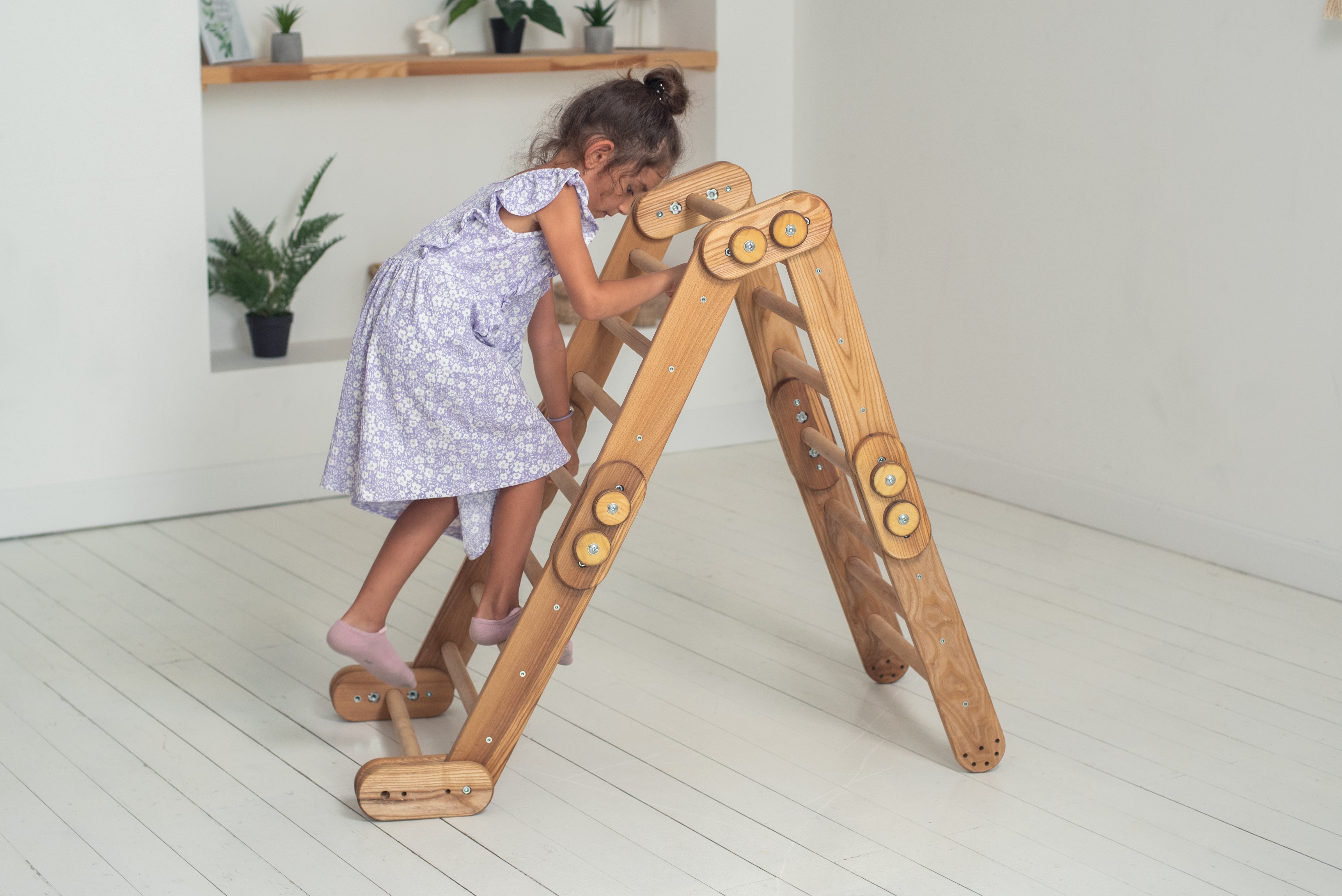 Snake Ladder – Montessori Climber for Kids 1-7 y.o. – Beige Single Ladders Goodevas   