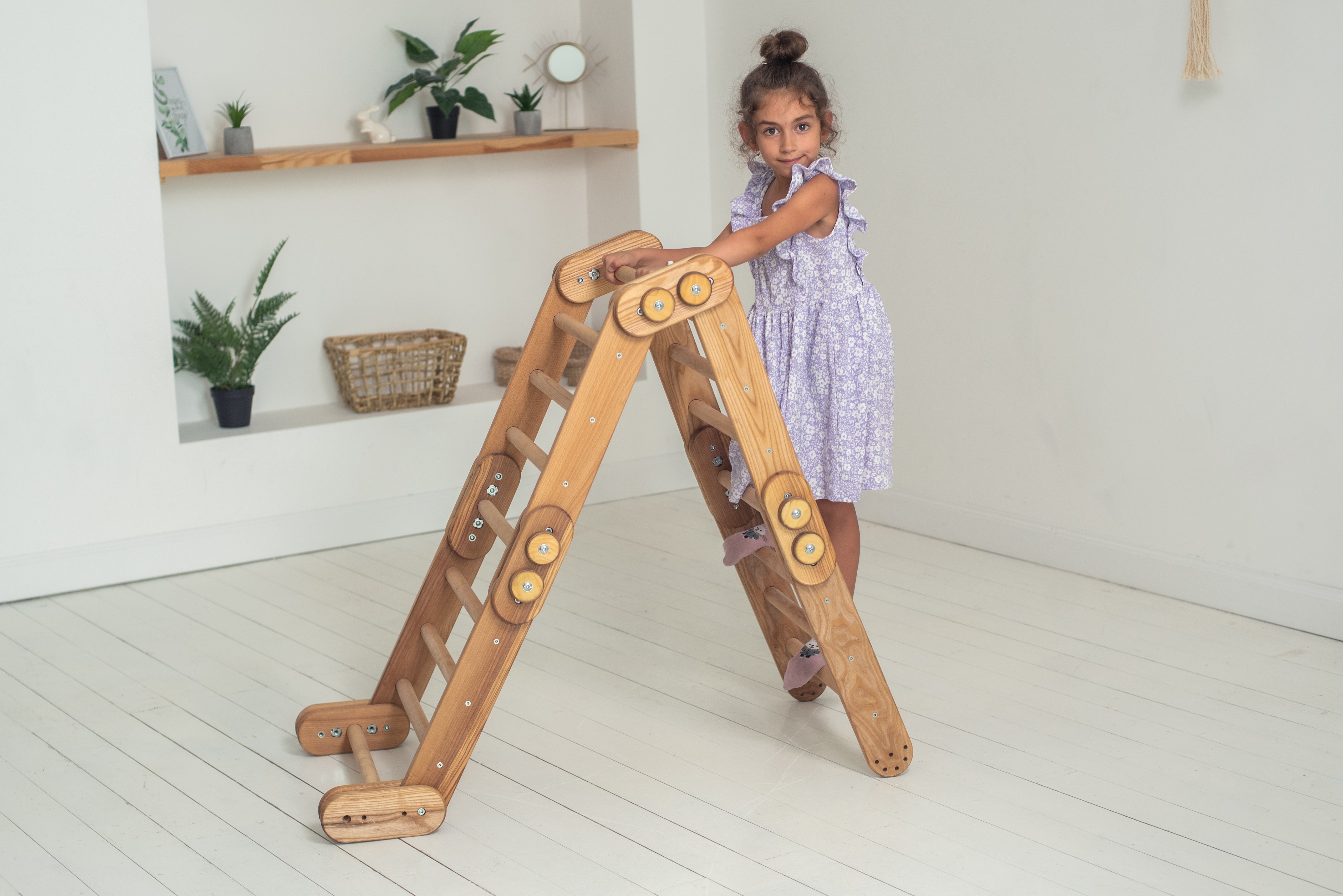 Snake Ladder – Montessori Climber for Kids 1-7 y.o. – Beige Single Ladders Goodevas   