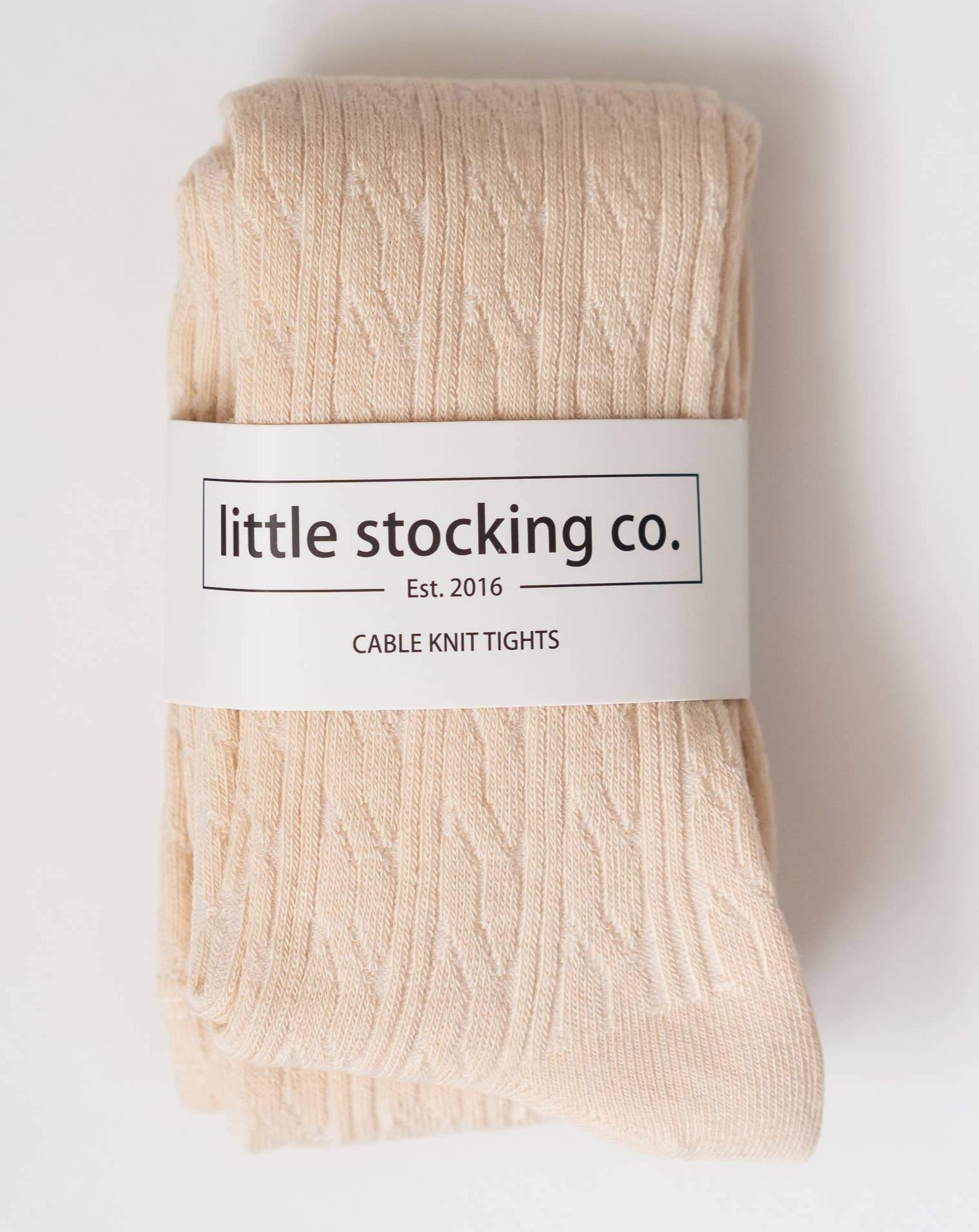 Vanilla Cream Cable Knit Tights Tights Little Stocking Co 0/6M Vanilla 