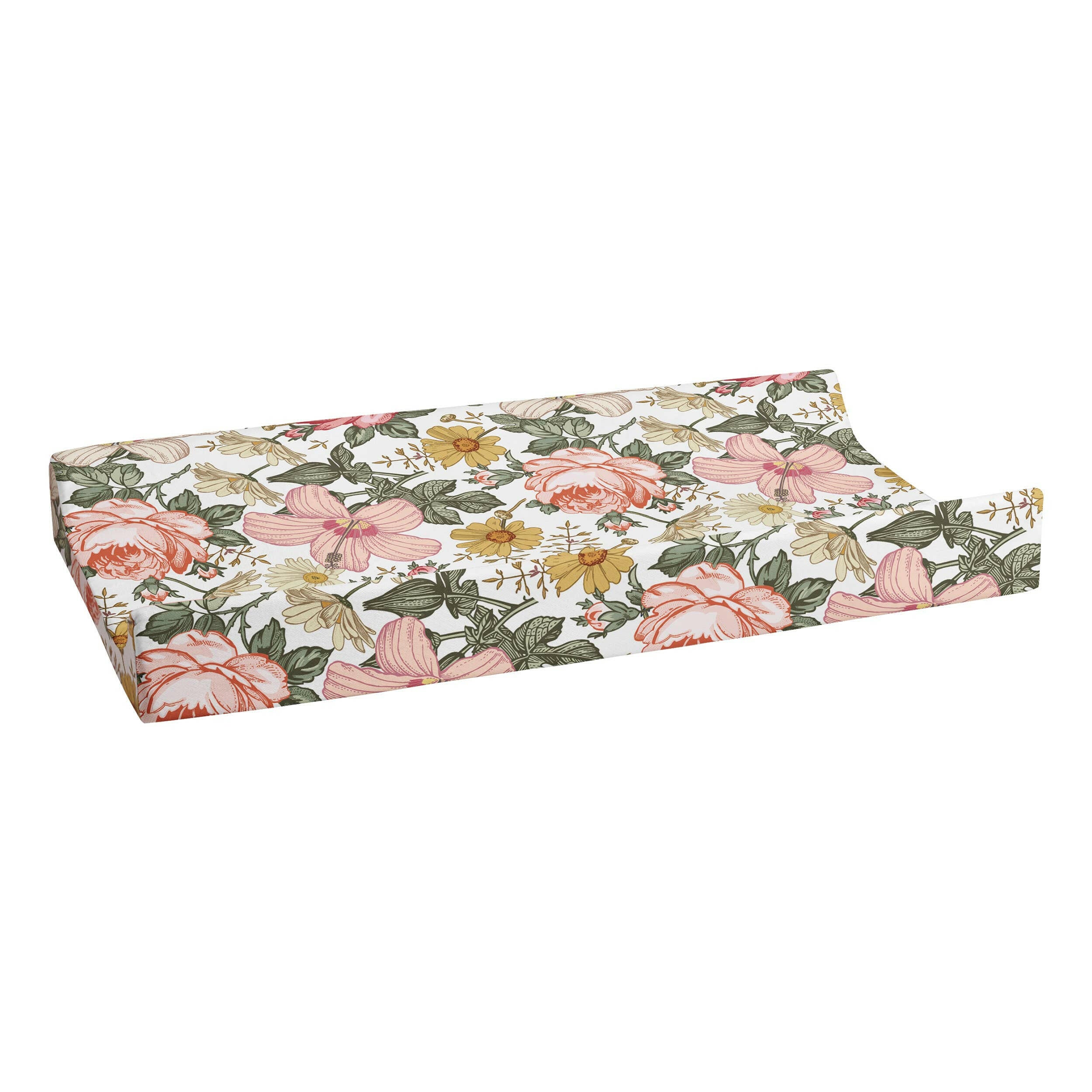 Changing Pad Cover - Vintage bright floral Baby Essentials JLIKA   