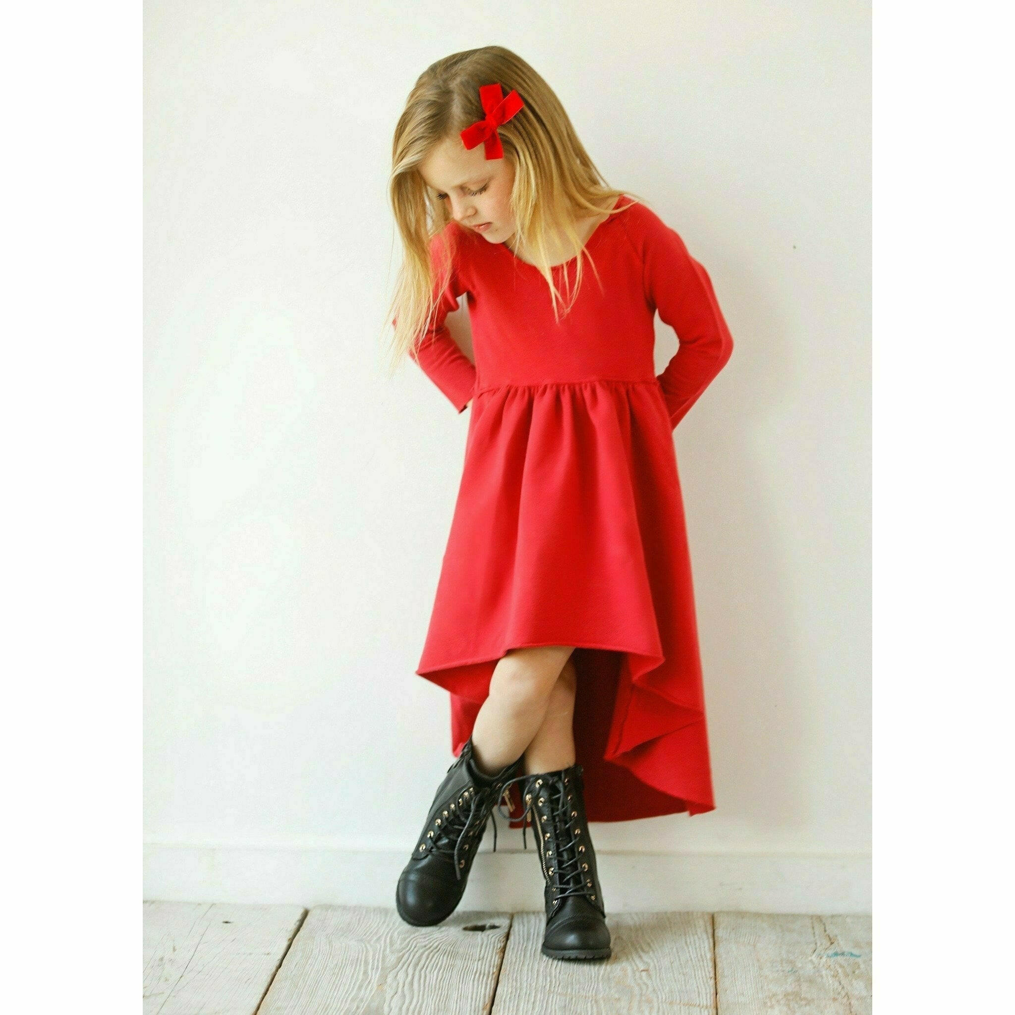 Organic Giselle Dress Long Sleeve Red Dresses Be Mi Los Angeles   