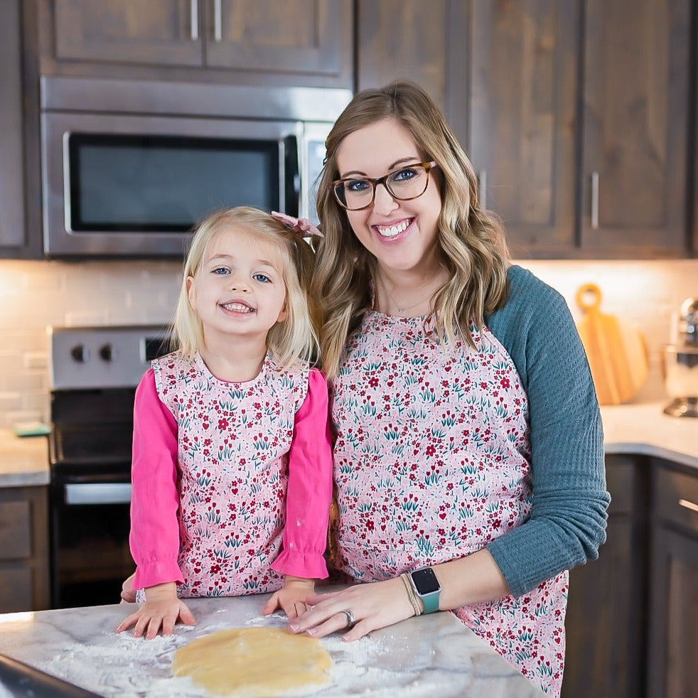 Blushing Blooms Apron - fits sizes youth small through adult 2XL  BapronBaby   