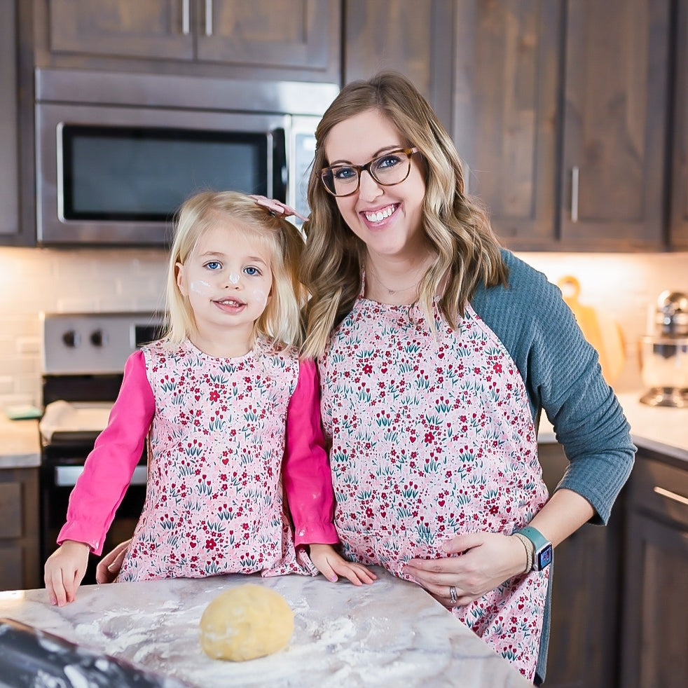 Blushing Blooms Apron - fits sizes youth small through adult 2XL  BapronBaby   