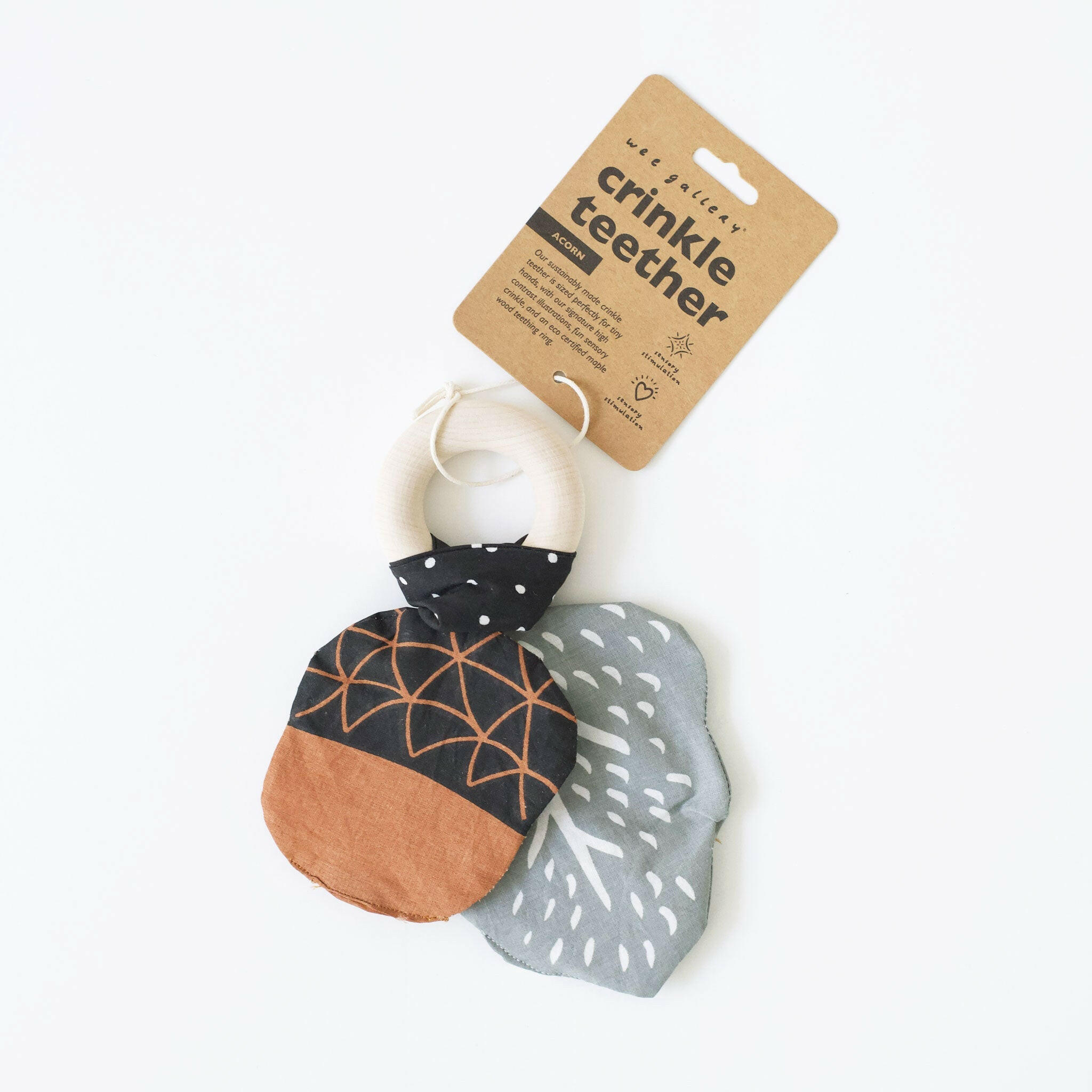 Crinkle Teether - Acorn Teethers Wee Gallery   