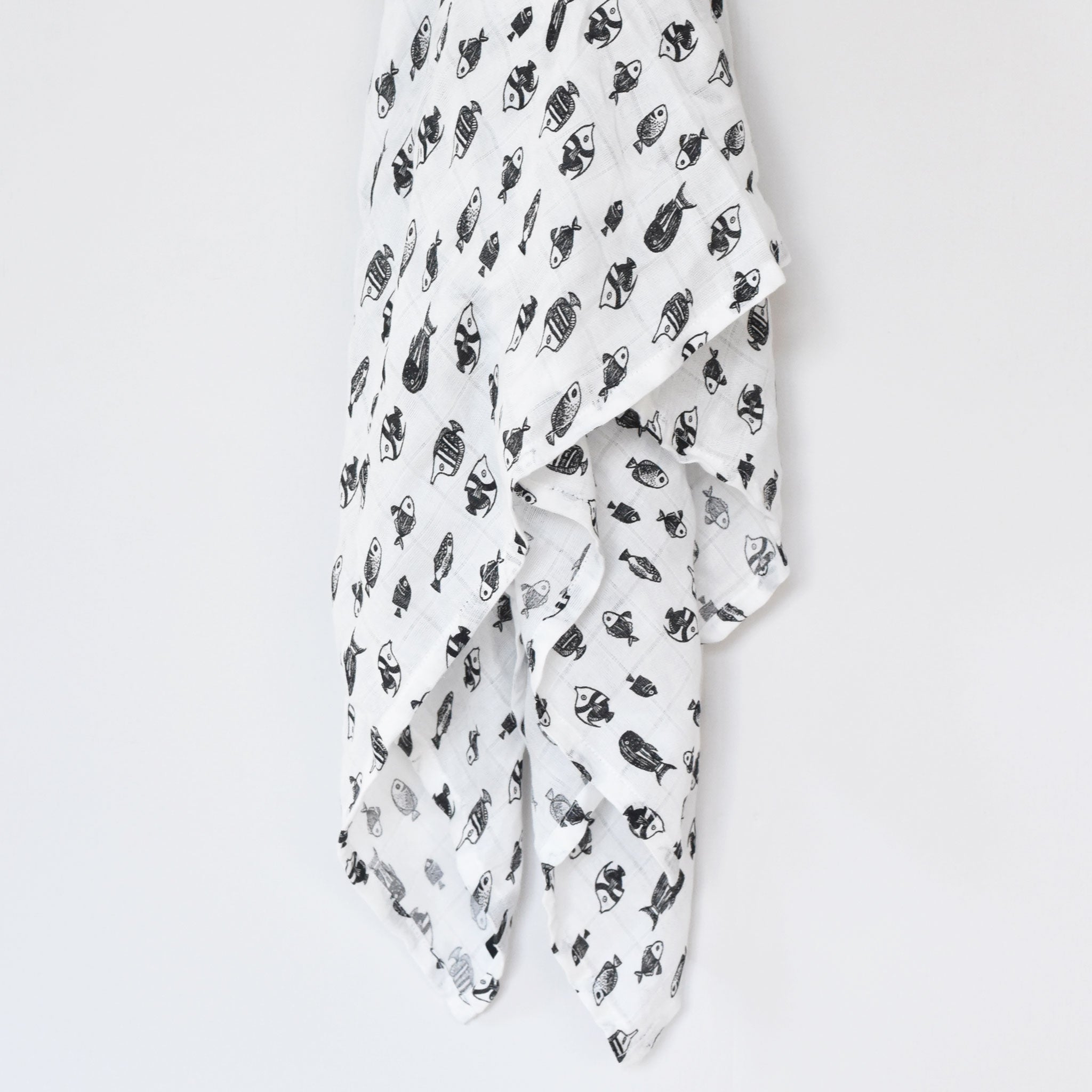 Organic Muslin Swaddle - Fish Swaddles Wee Gallery   