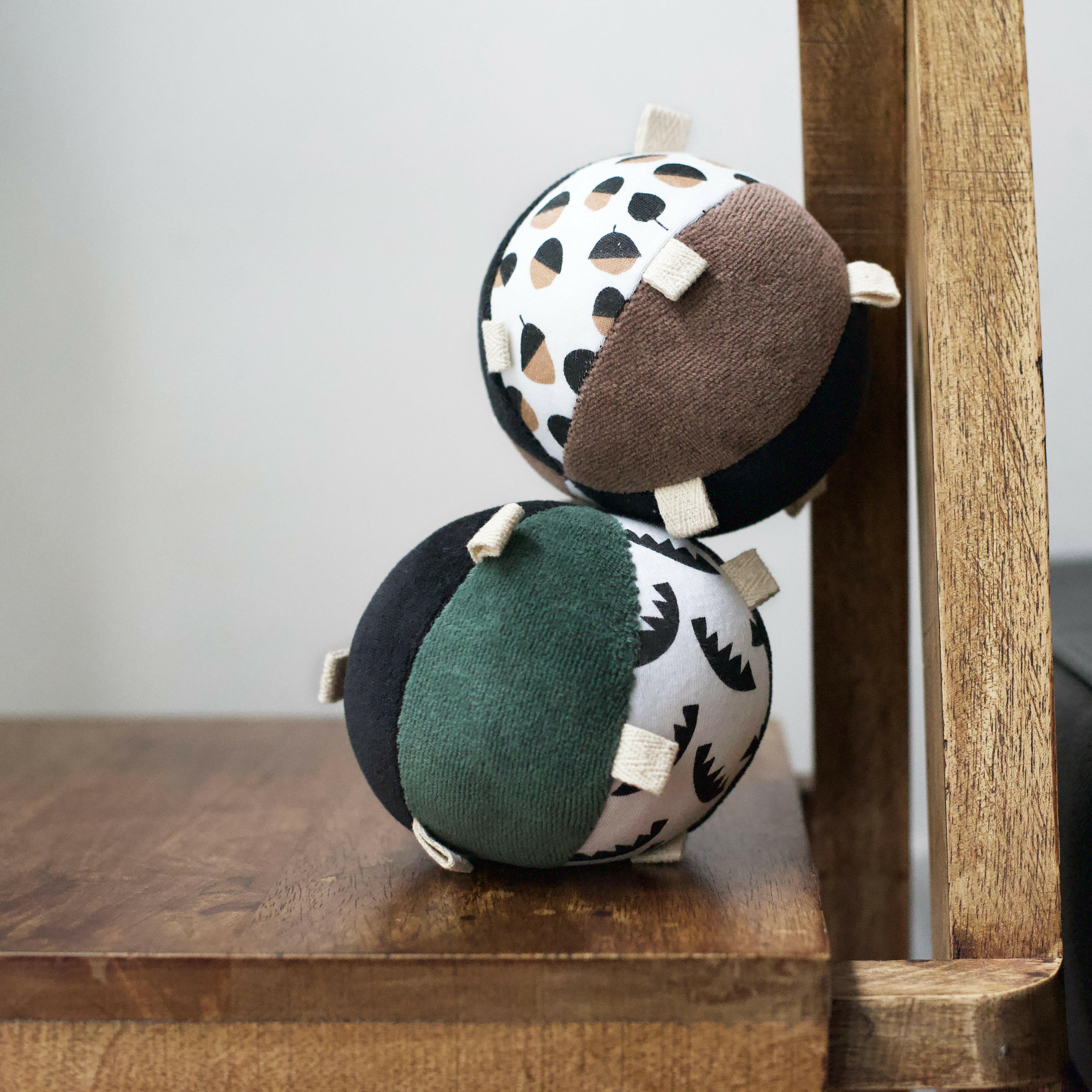 Taggy Ball with Rattle - Jungle Leaves  Wee Gallery   