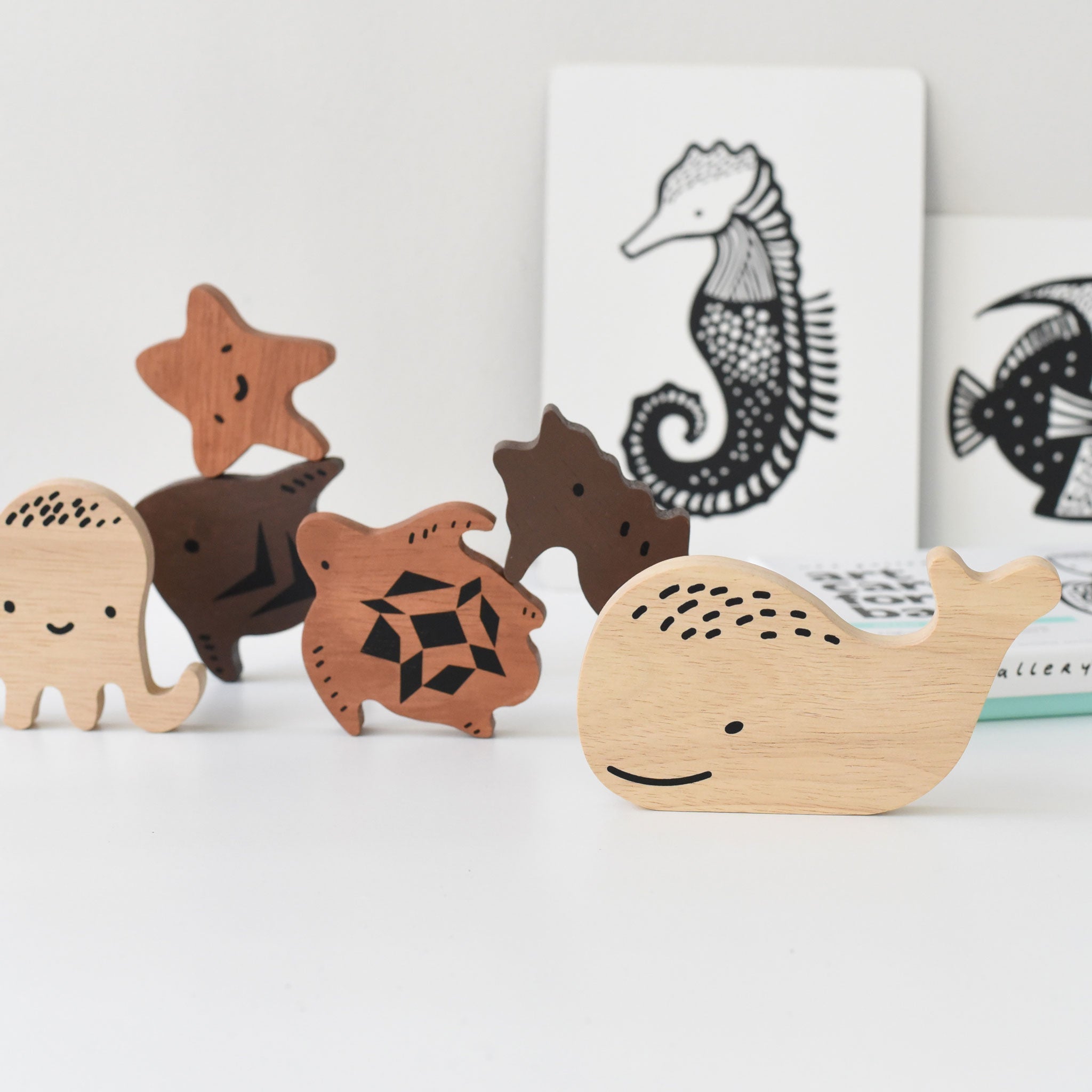 Wooden Tray Puzzle - Ocean Animals - 2nd Edition Wooden Toys Wee Gallery   