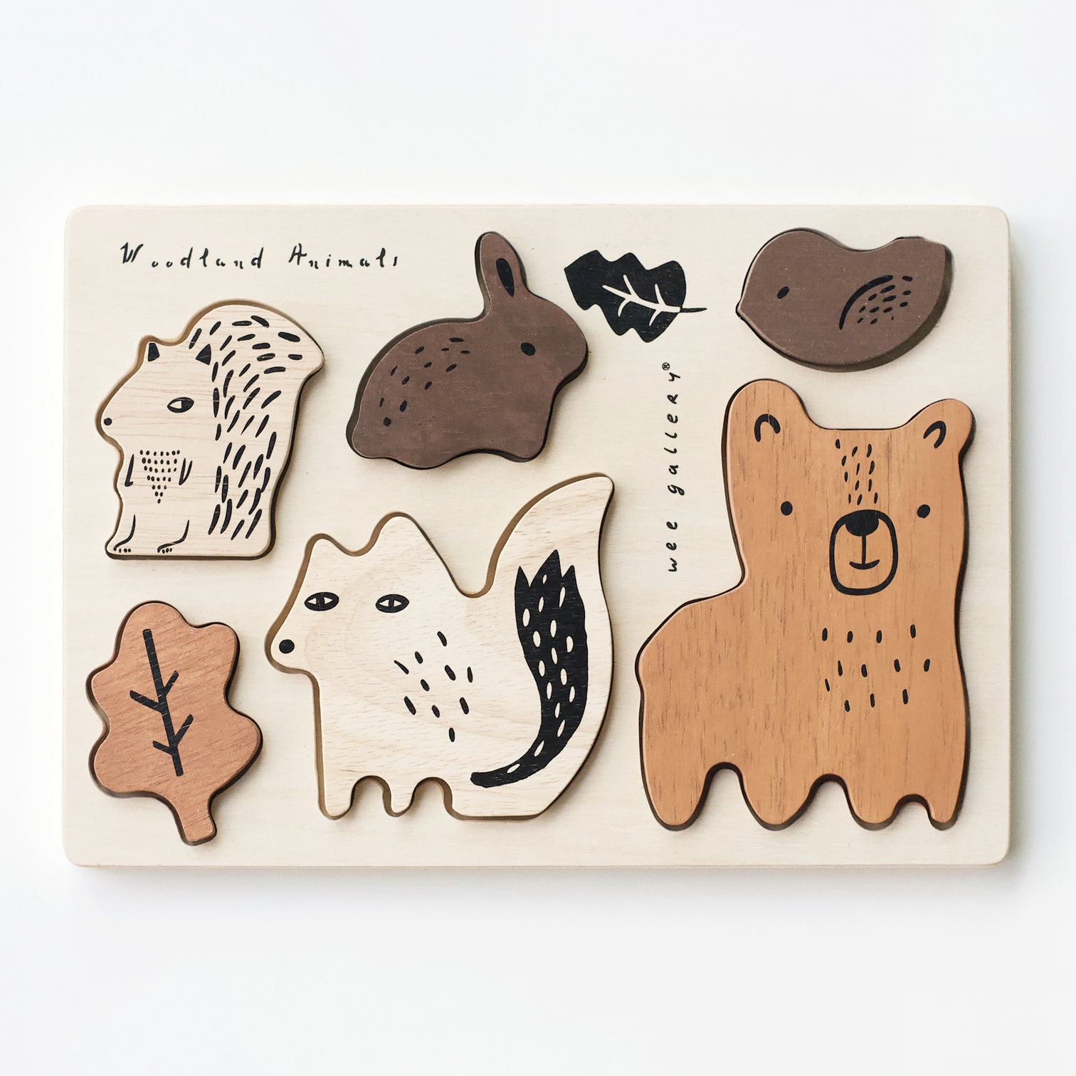 Wooden Tray Puzzle - Woodland Animals - 2nd Edition Wooden Toys Wee Gallery   