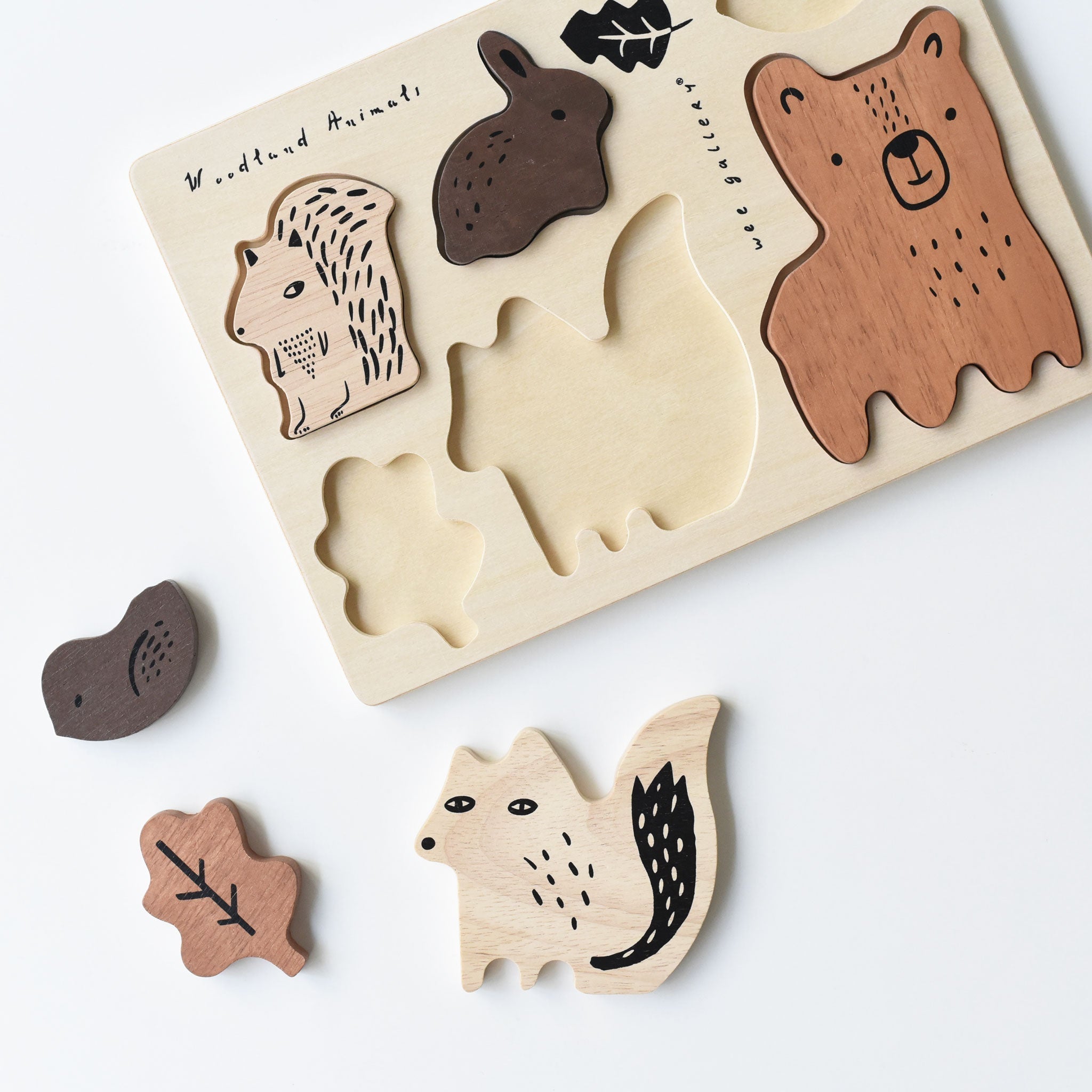 Wooden Tray Puzzle - Woodland Animals - 2nd Edition Wooden Toys Wee Gallery   