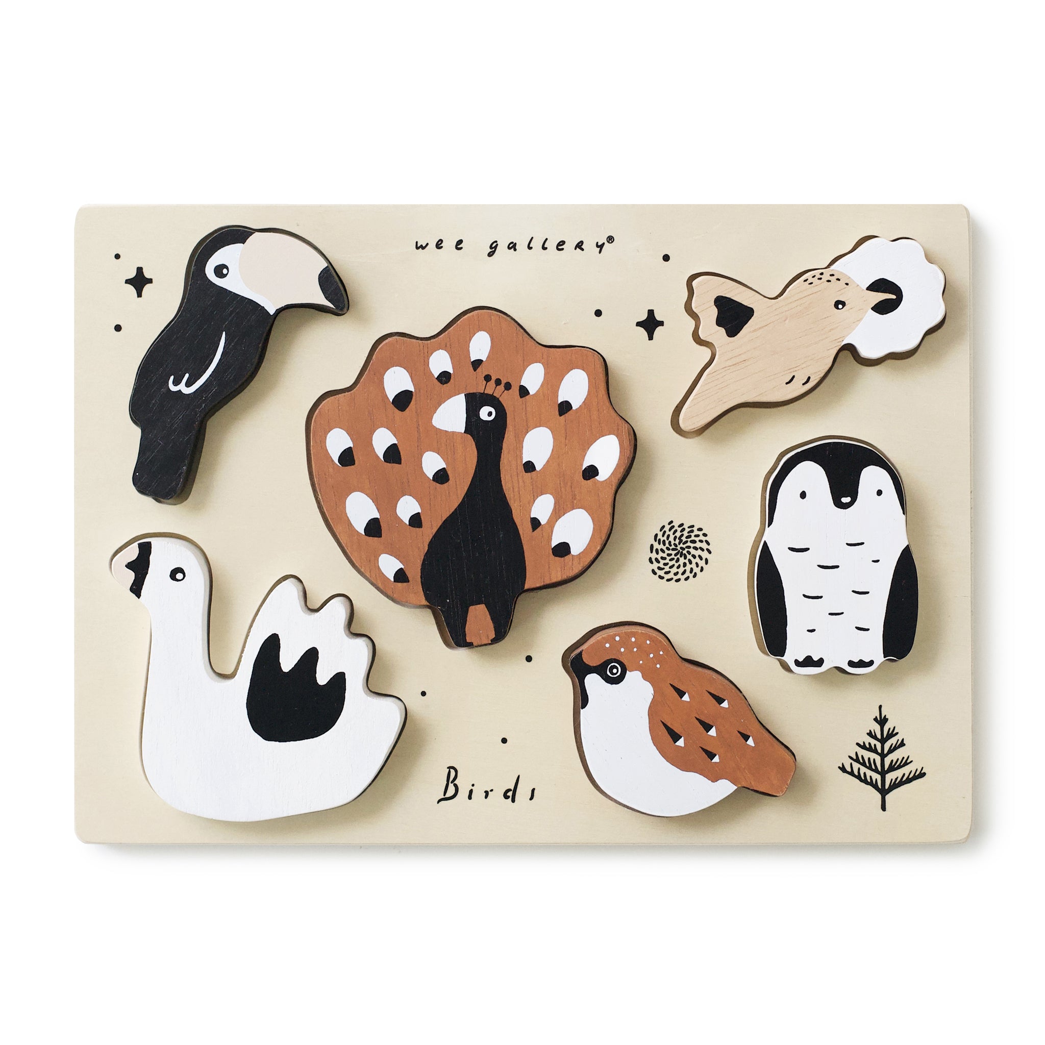 Wooden Tray Puzzle - Birds Puzzle Wee Gallery   