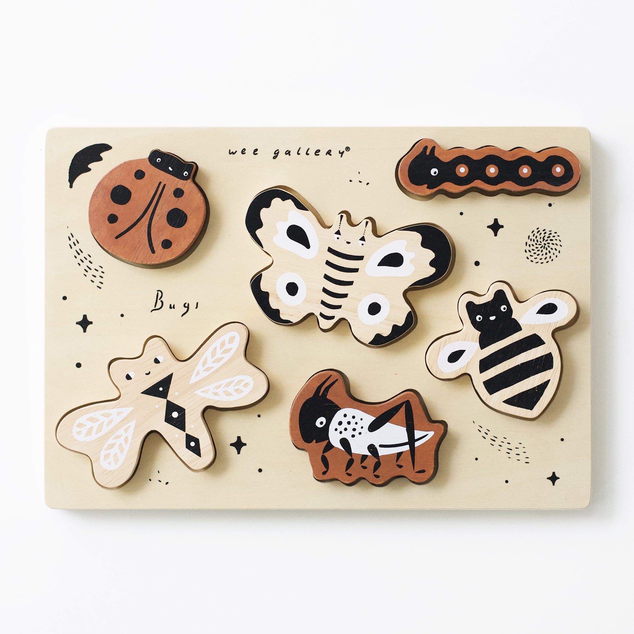 Wooden Tray Puzzle - Bugs Puzzle Wee Gallery   