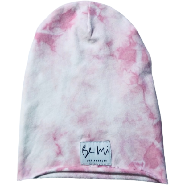 Baby Organic Beanie Tie Dye Beanies Be Mi Los Angeles S (6m - 2yrs) Marble Pink White 