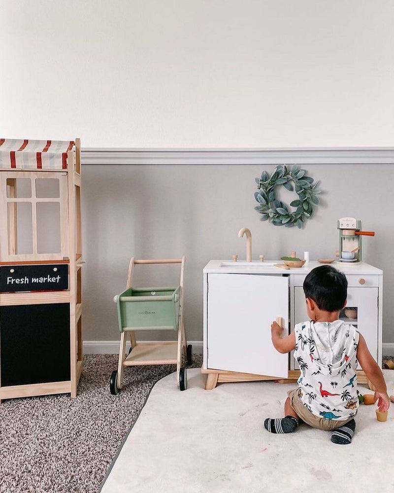 Solid Wood Toddler Play Kitchen