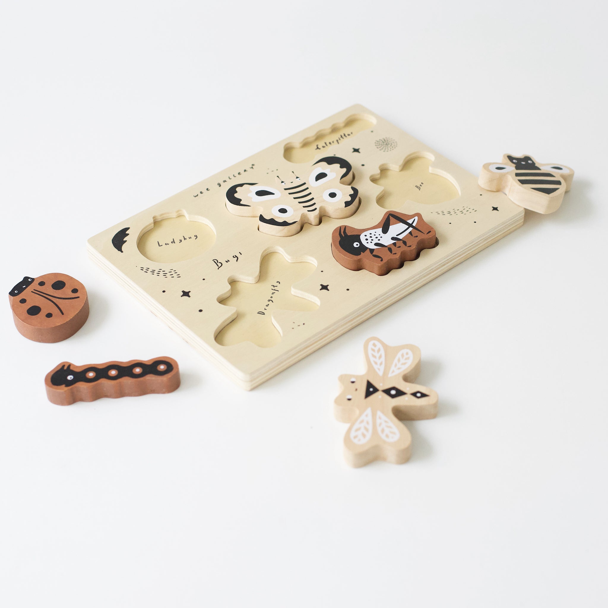 Wooden Tray Puzzle - Bugs Puzzle Wee Gallery   