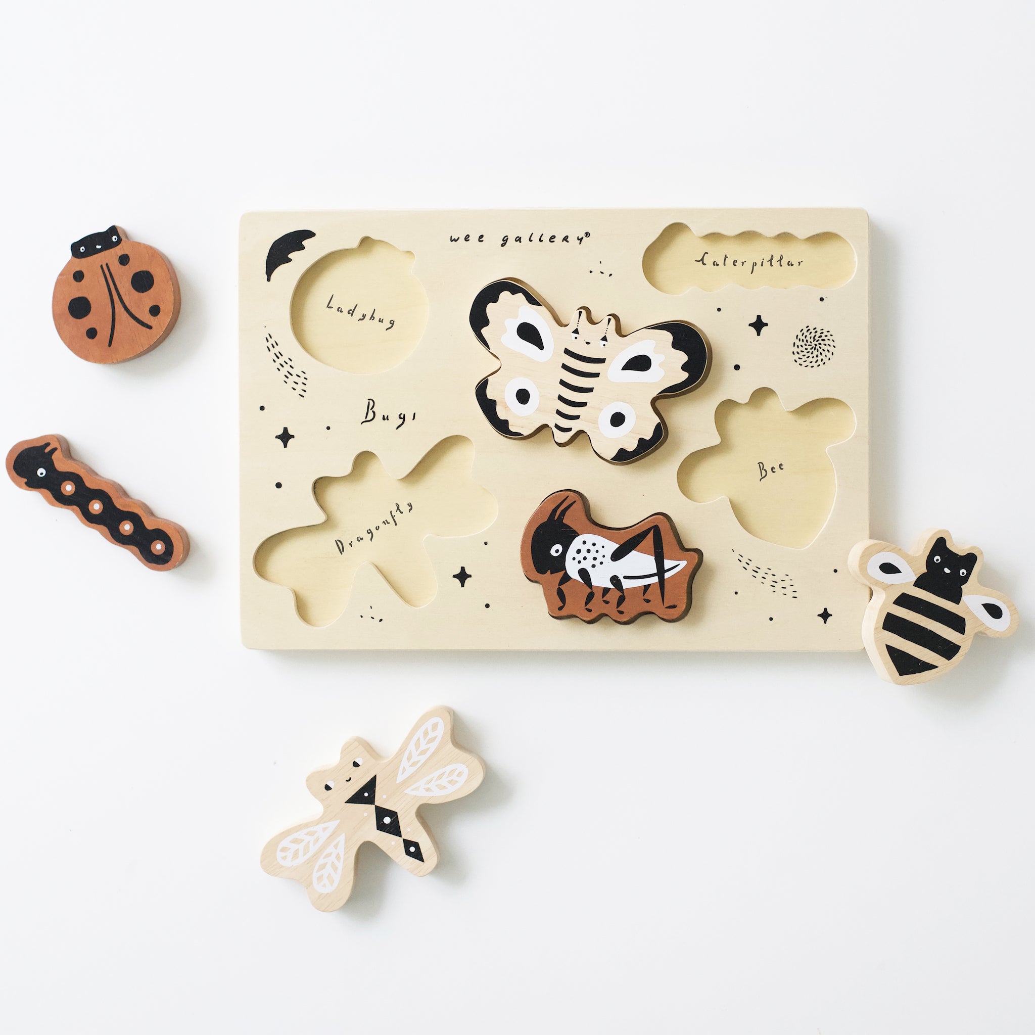 Wooden Tray Puzzle - Bugs Puzzle Wee Gallery   