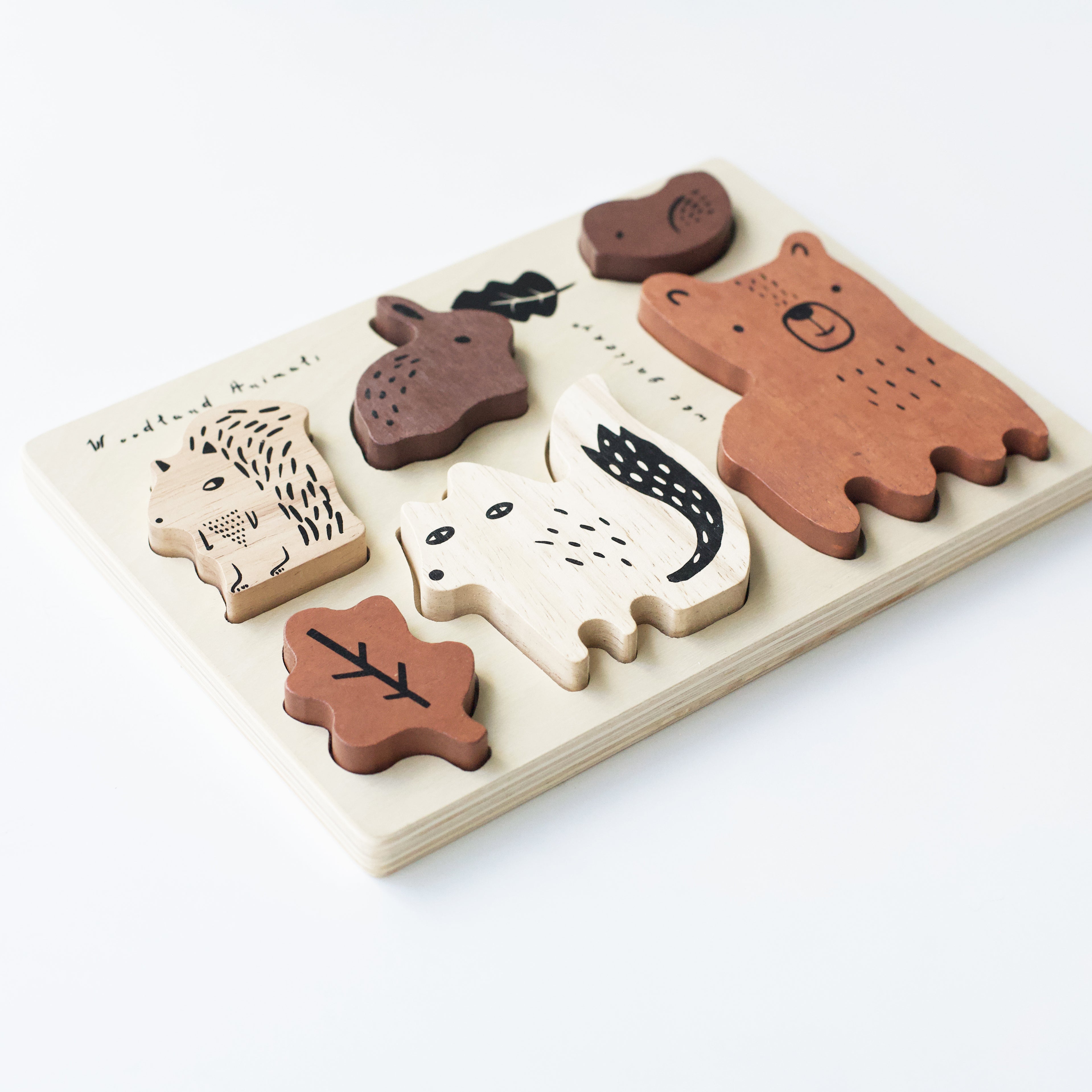 Wooden Tray Puzzle - Woodland Animals - 2nd Edition Wooden Toys Wee Gallery   